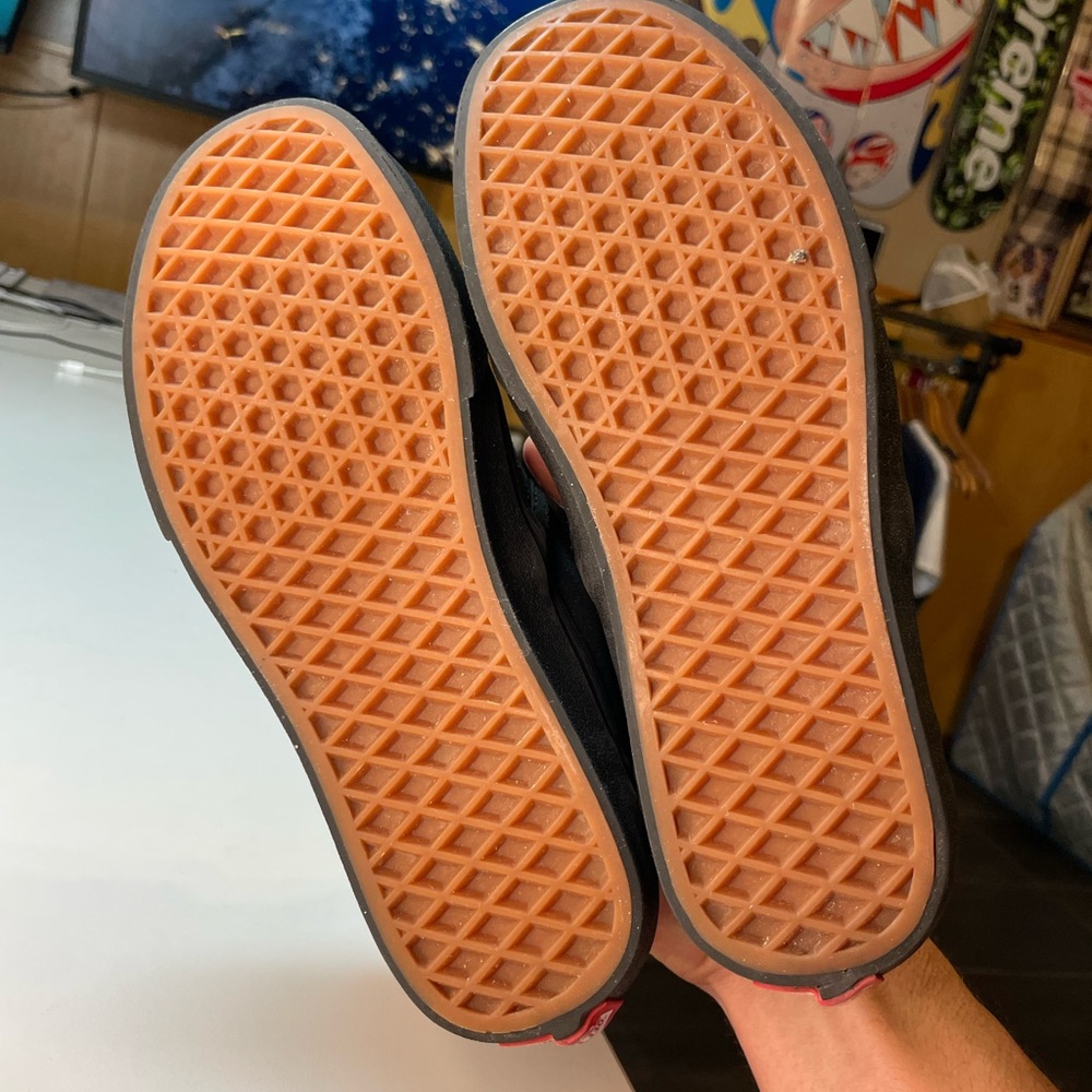 Vans Asher Platform Solid Black Canvas Slip On Sn… - image 4